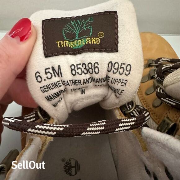 Timberland Women's Beige Ankle Hiking Boots Size 6.5 - Picture 6 of 9